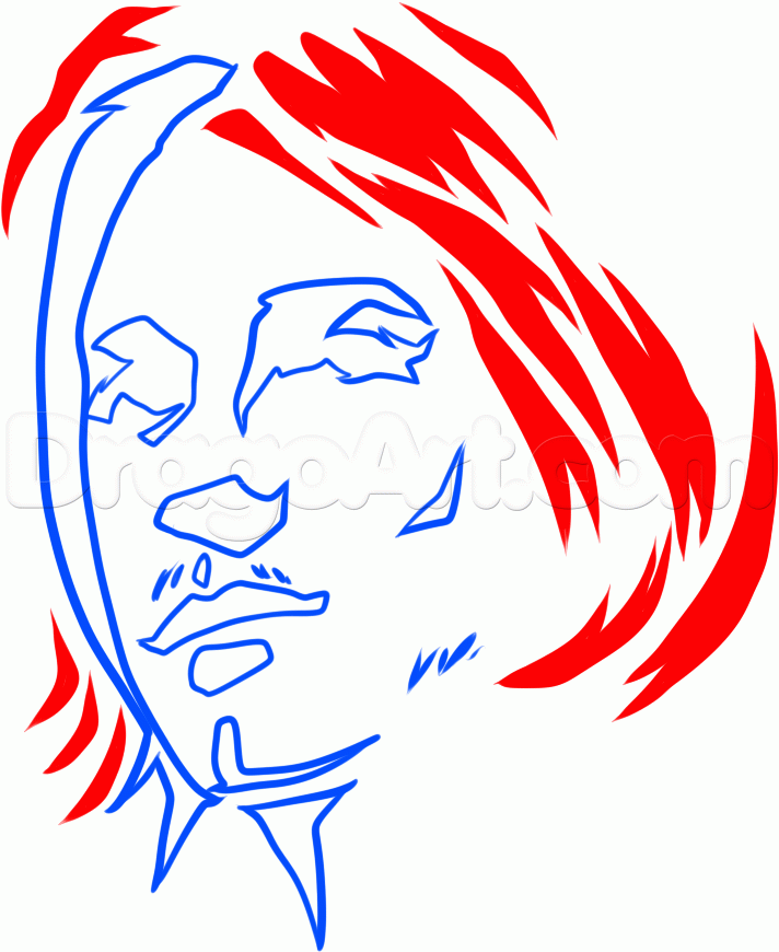 712x870 How To Draw Tribal Kurt Cobain, Step