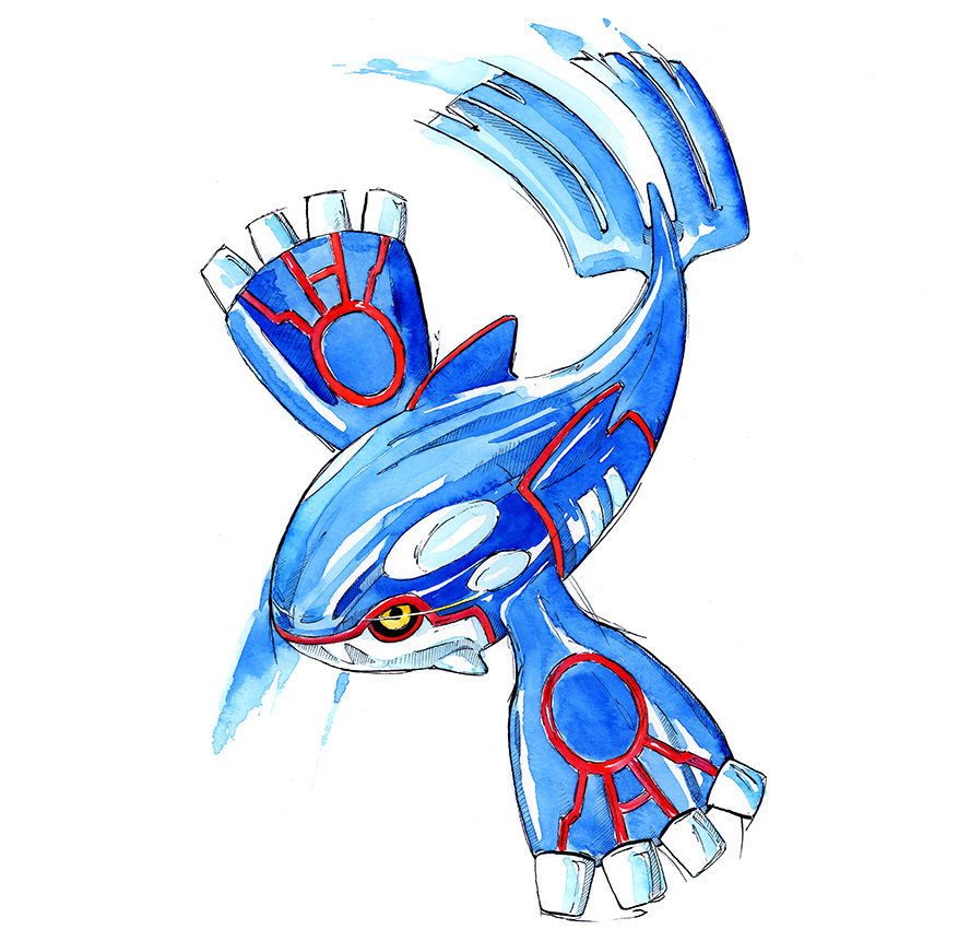 888x861 Kyogre Watercolor Print Etsy