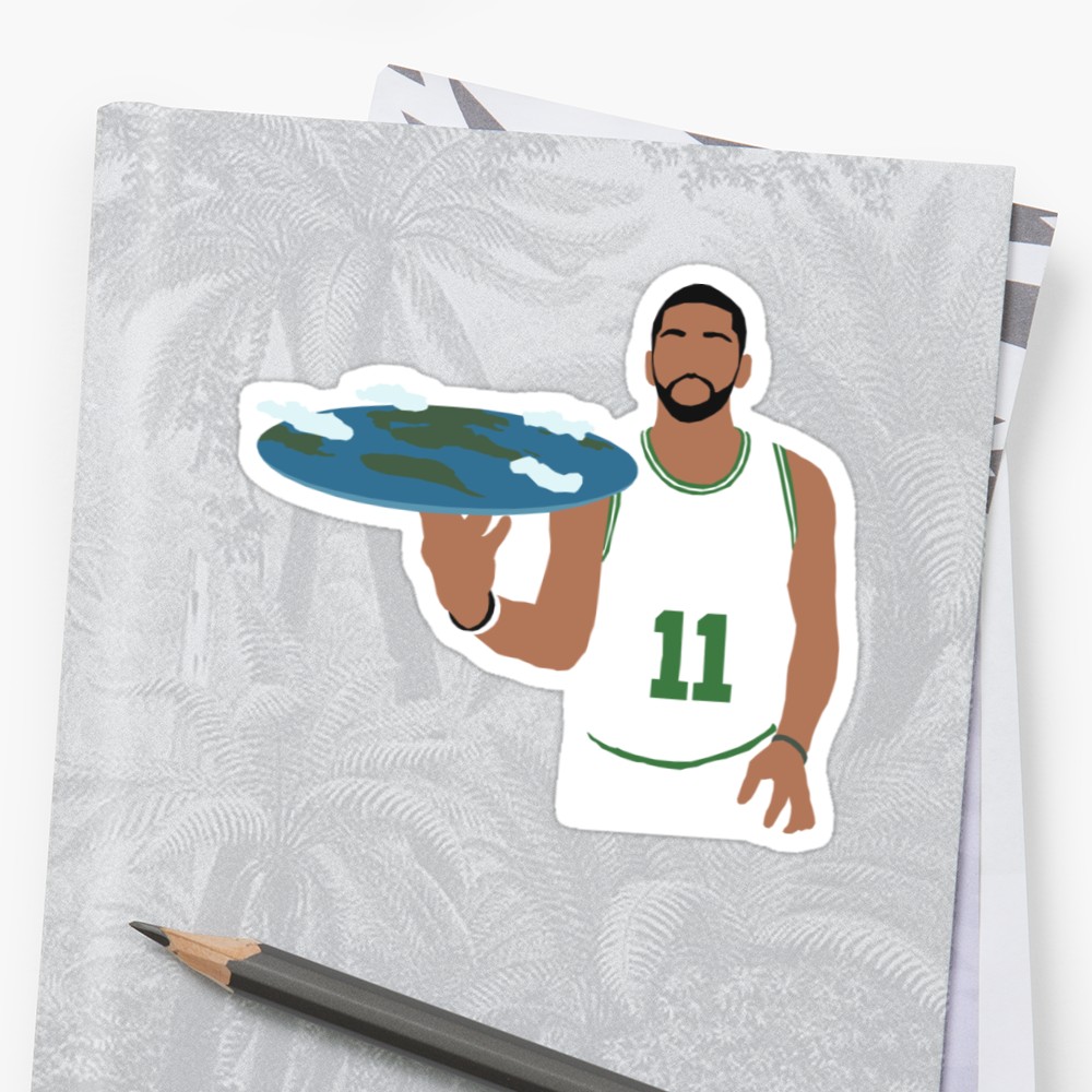 1000x1000 Kyrie Irving Flat Earth Celtics Sticker