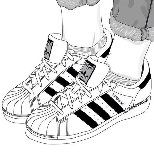 500x498 Outline, Adidas, And Shoes Image Outline Drawings