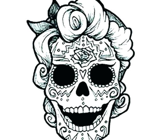 570x490 Dia De Los Muertos Catrina Coloring