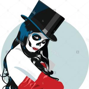 300x300 Mexican La Catrina Day Of The Dead Girl Skull Vector Orangiausa