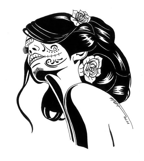 500x557 Ink And Skulls Art