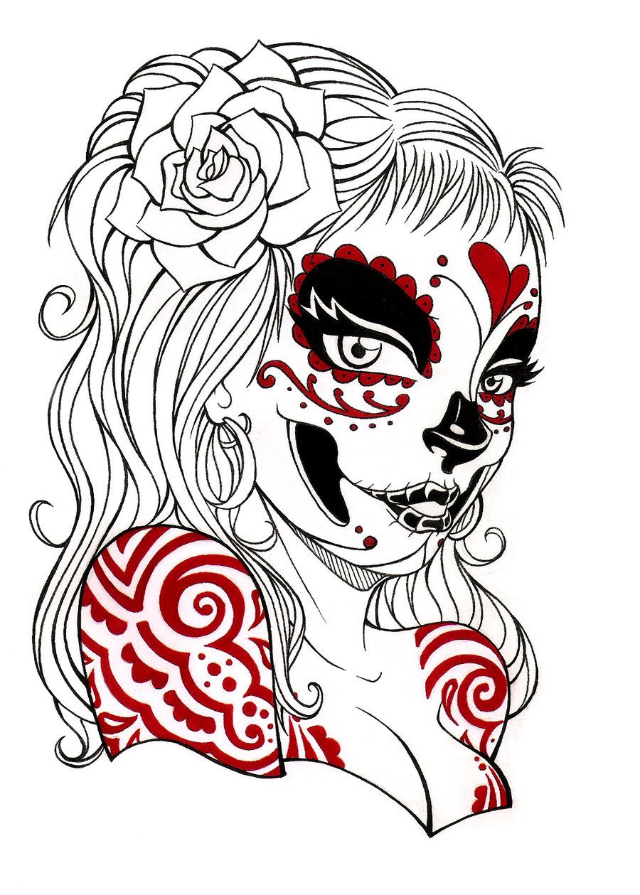 900x1259 Catrina Lineart