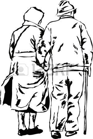 302x450 Le Style De Dessin Sommaire Illustration D'un Couple Marchant