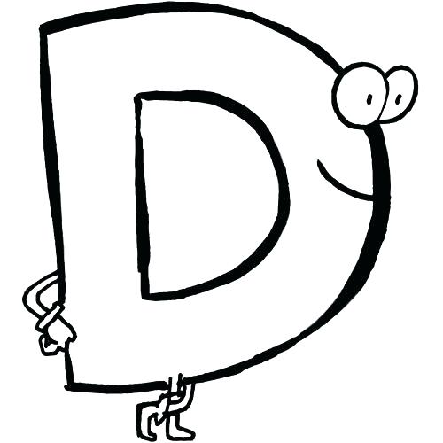 500x500 lettre d pages a colorier la d pages a printable drawings