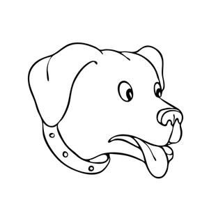 300x300 Drawing Sketch Style Illustration Of A Labrador Retriever, Black