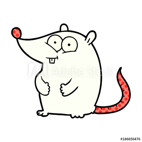 500x500 Cartoon Happy White Lab Mouse