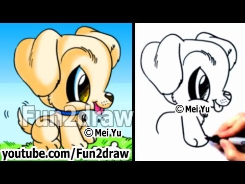 480x360 Labrador Puppy How To Draw A Cute Cartoon Dog Best Drawing
