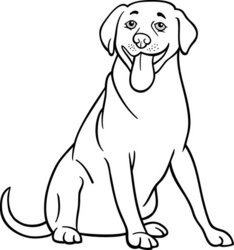 234x250 Labrador Retriever Dog Cartoon For Coloring Stock Vector
