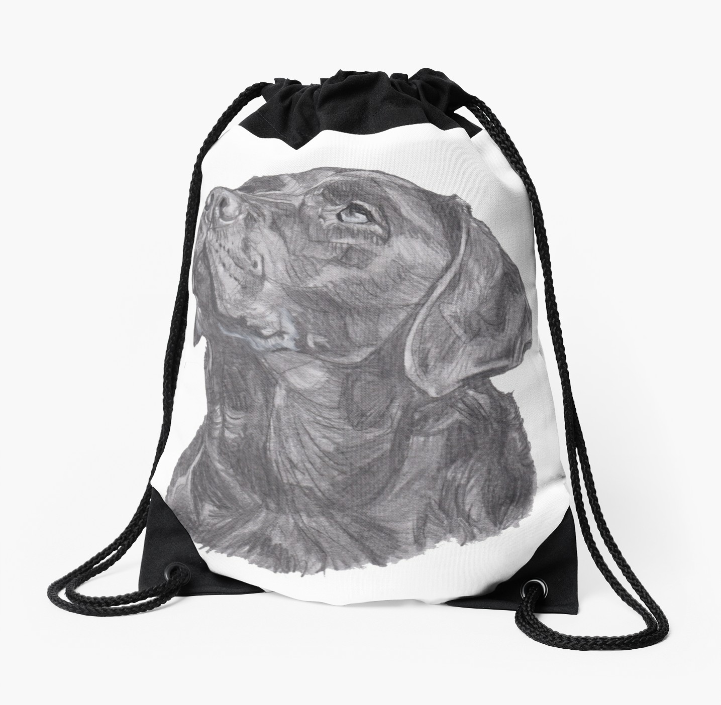 1435x1404 Classic Labrador Retriever Dog Profile Drawing Drawstring Bag
