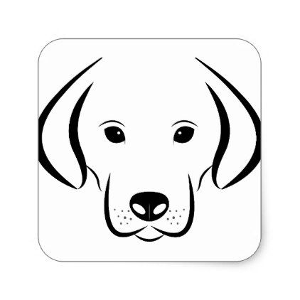 422x422 Puppy Drawing Square Sticker Labrador Retriever