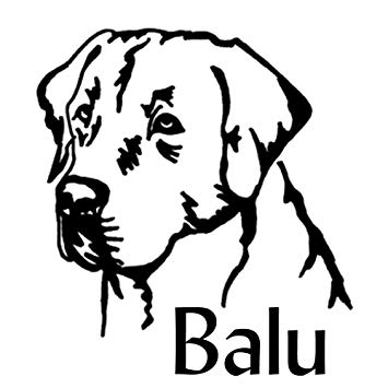 355x355 Custom Labrador Retriever Dog + Name Car Sticker Personalised