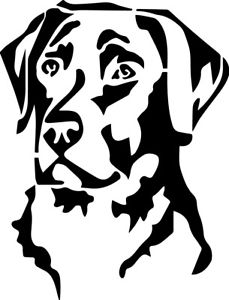 229x300 Labrador Retriever Head Decal Window Bumper Sticker Car Dog Love