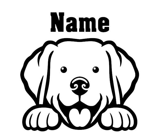 647x565 Labrador Retriever Peeking Dog With Name Car Window Decal