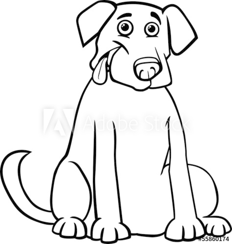 474x500 Labrador Retriever Cartoon For Coloring Book