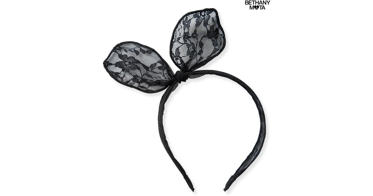 1200x630 Lace Bow Headband In Black Lyst