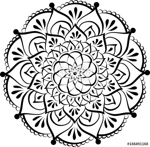 500x492 Drawing Of Floral Round Lace Mandala Stock Image And Royalty Free