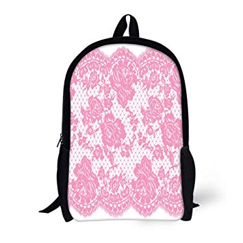 355x355 Pinbeam Backpack Travel Daypack Border Pink Lace