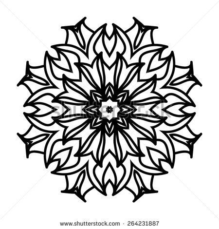 450x470 fashion black and white mandala, doily round, design elements