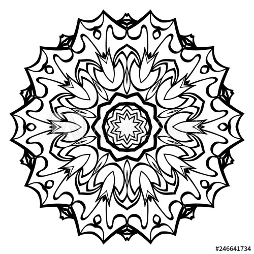 500x500 Hand Drawn Henna Ethnic Mandala Circle Lace Ornament Vector