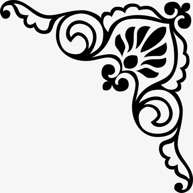 650x650 Traditional Corner Flower Lace Material Shading, Corner Clipart