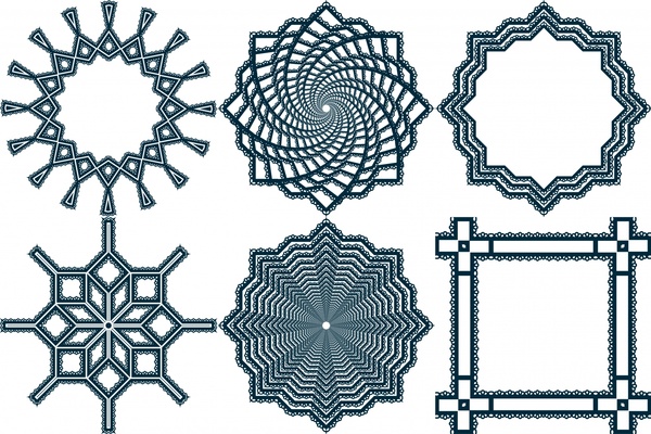 600x400 Various Ornamental Shapes With Lace Border Free Vector In Open