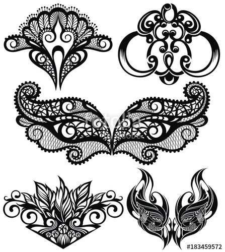 447x500 Vector Set Of Decorative Elements Collection Of Lace Patterns