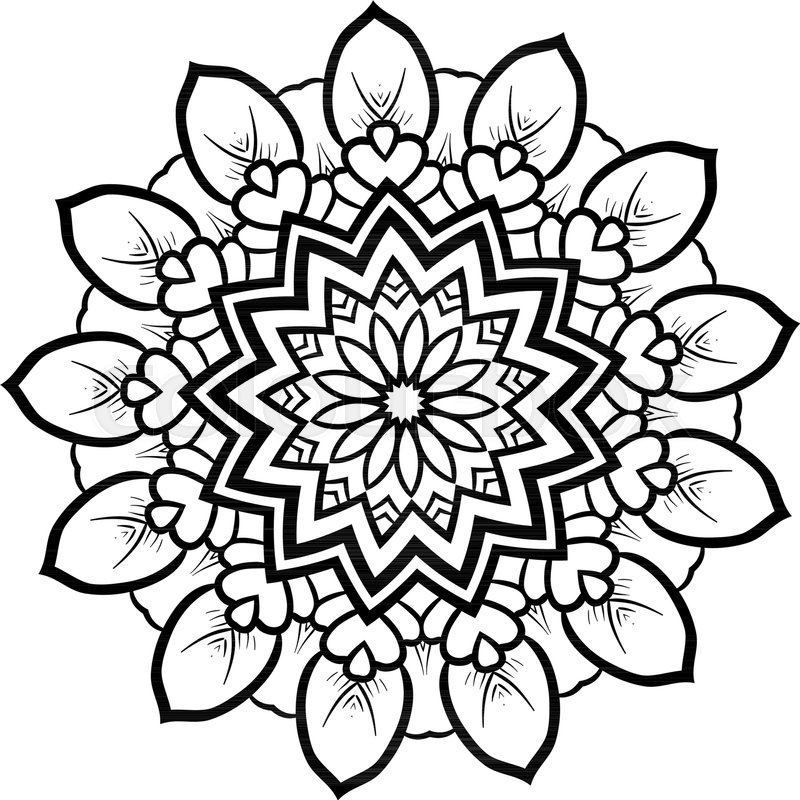 800x800 Abstract Vector With Floral Round Lace Stock Vector Colourbox