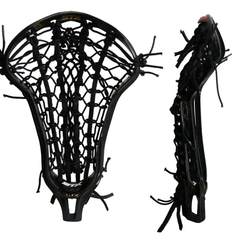 984x984 stx crux black with black venom mesh pocket women's lacrosse