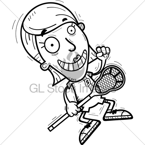 500x500 Cartoon Lacrosse Player Jumping Gl Stock Images