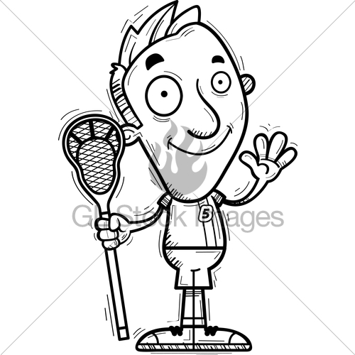 500x500 Cartoon Lacrosse Player Waving Gl Stock Images