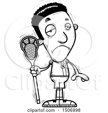 450x470 Clipart Of A Black And White Sad Black Male Lacrosse Player
