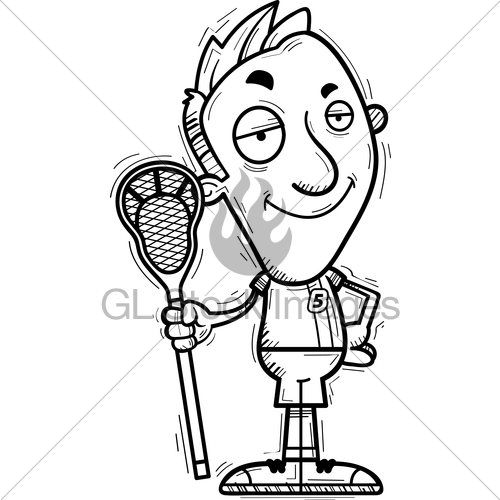 500x500 Confident Cartoon Lacrosse Player Gl Stock Images