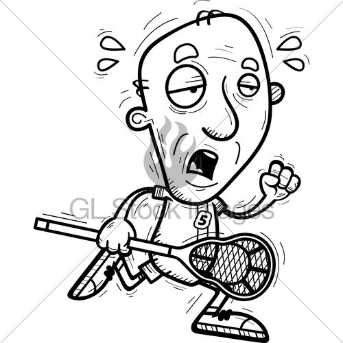 500x500 Exhausted Cartoon Senior Lacrosse Player Gl Stock Images