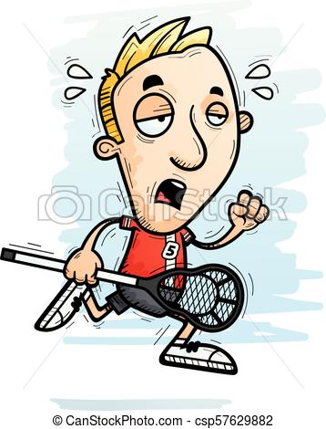 358x470 Exhausted Cartoon Lacrosse Player A Cartoon Illustration