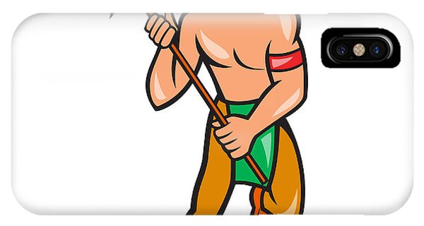 600x320 Native American Lacrosse Player Cartoon Digital Art