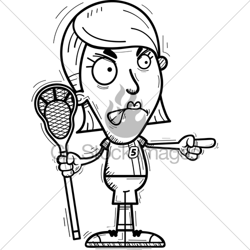 500x500 Angry Cartoon Lacrosse Player Gl Stock Images