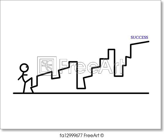 560x470 Free Art Print Of Ladder To Success Digital Drawing