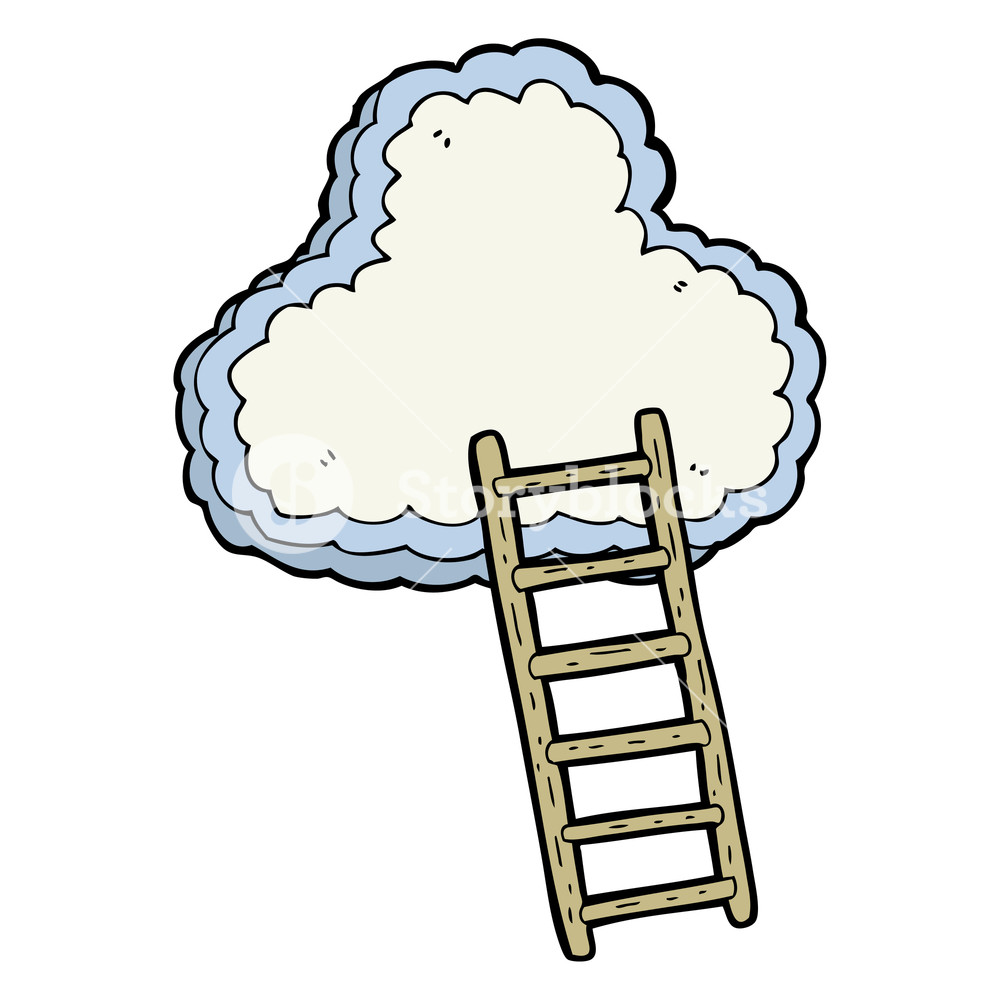 1000x1000 Freehand Drawn Cartoon Ladder To Heaven Royalty Free Stock Image