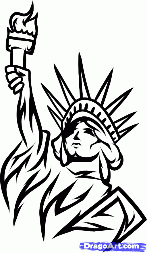 512x876 How To Draw Lady Liberty, Step