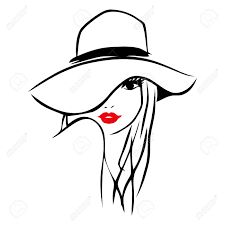 225x225 Best Lady With Big Hat Images Drawings, Fashion Illustrations
