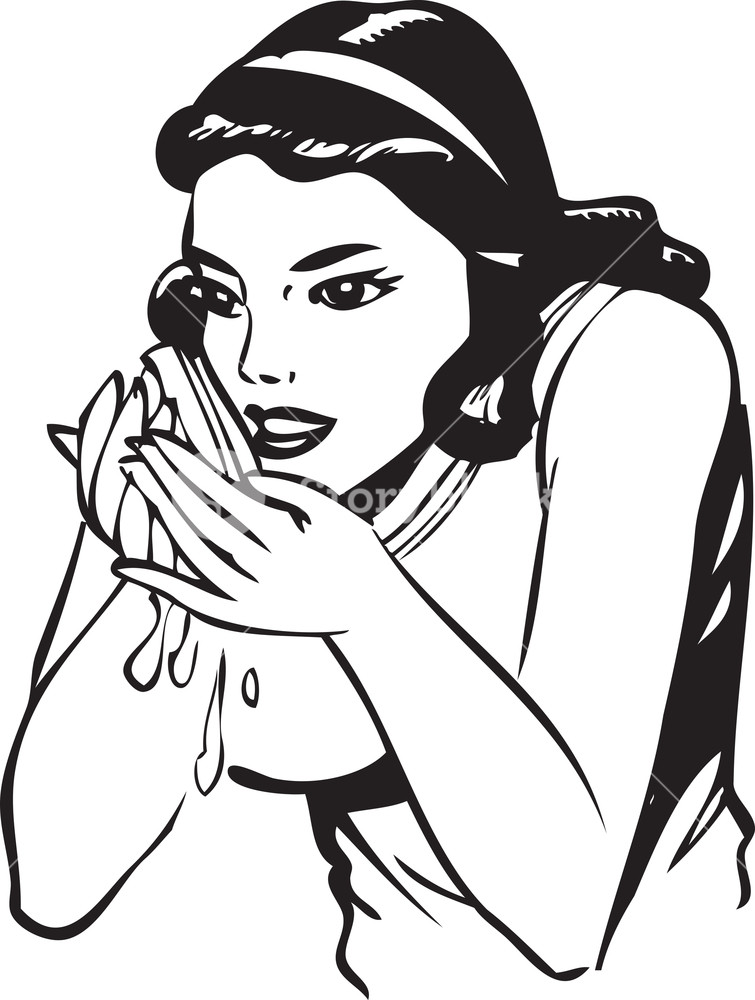 755x1000 Illustration Of A Lady Washing Face Royalty Free Stock Image