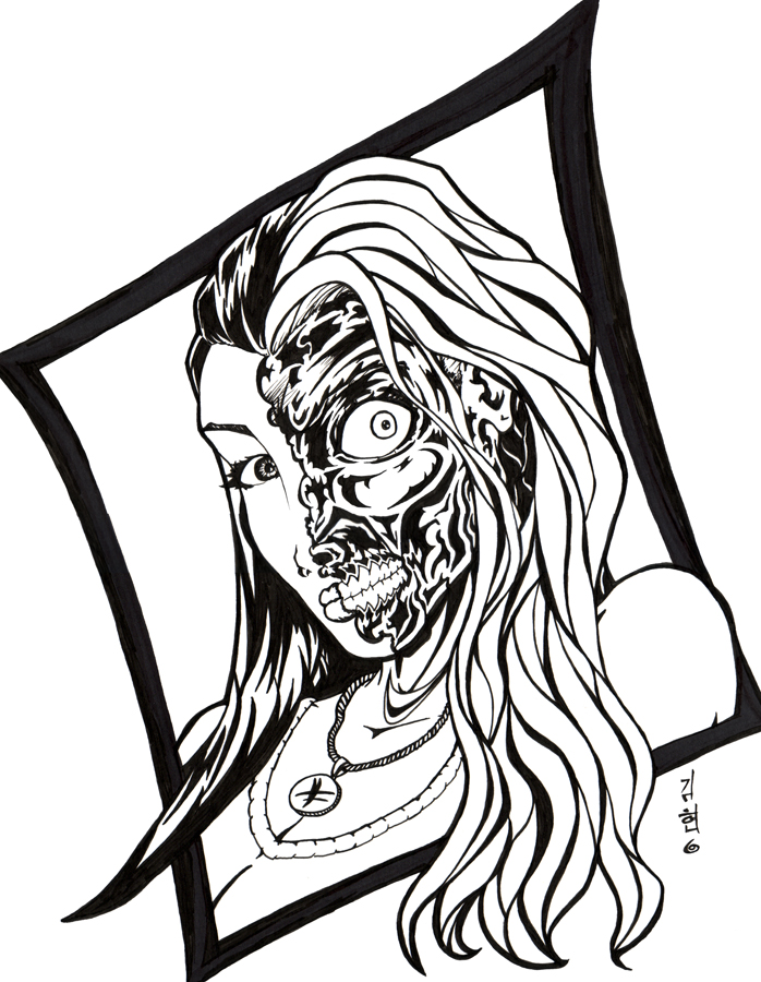 698x900 Lady Two Face