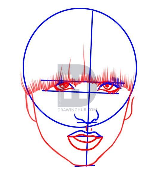 527x606 How To Draw Lady Gaga, Step