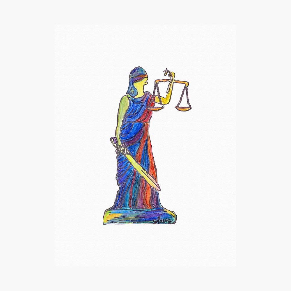 1000x1000 Lady Justice Watercolor Photographic Print