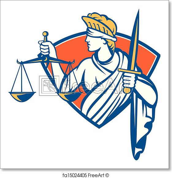 561x581 Free Art Print Of Lady Blindfolded Holding Scales Justice Sword