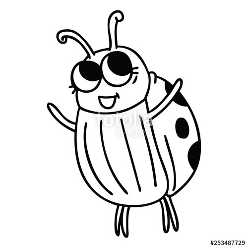 500x500 quirky line drawing cartoon ladybird stock image and royalty free