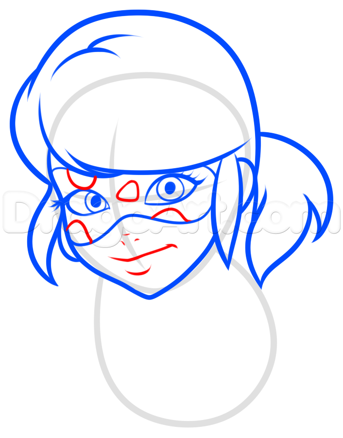 706x901 How To Draw Miraculous Ladybug, Step