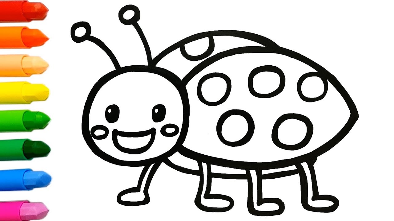 1280x720 Cute Ladybug Coloring And Drawing Learn Colors For Kids Jolly